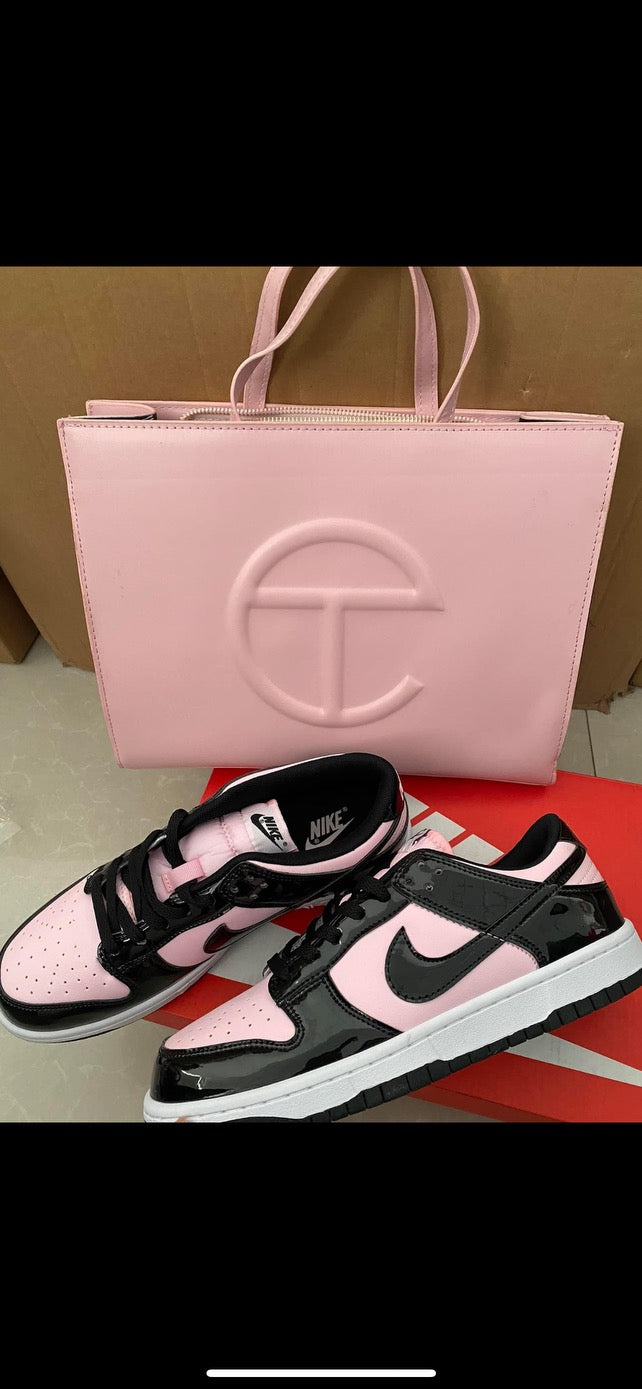 Pink & Black Dunks w Telfar Bag