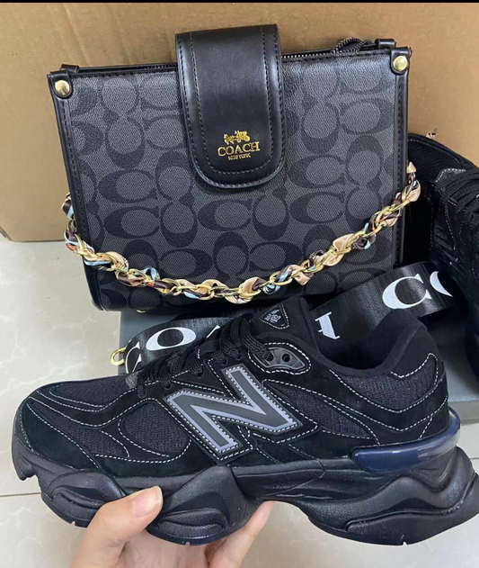 Black NB Shoes w Coach Purse Set